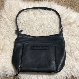 Vintage Fossil 1954 Classic #75082‎ Black Genuine Leather Shoulder Messenger Bag
